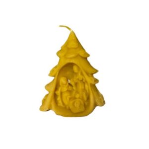 Kerze Christbaum mit Krippe
