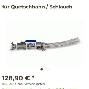 Anschlussset für Quetschhahn / Schlauch